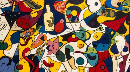 Seamless pattern with hand drawn doodles on the subject of art and creativity, Generative AI illustrations.