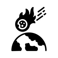 Vector solid black icon for Meteor