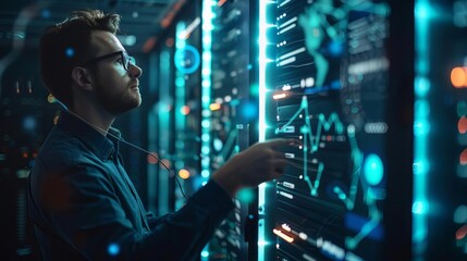 An IT project manager setting up cloud servers via a dashboard to align with the project timeline