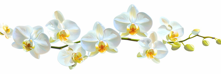 illustration of orchid flowers on a isolated background