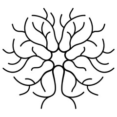 Brain neuron editable stroke outline icon isolated on white background flat vector illustration.