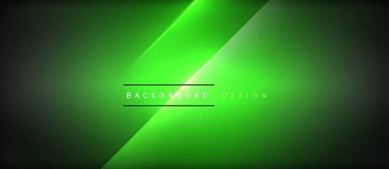 Automotive lighting technology with a green glowing diagonal line on a black background, creating a striking visual effect. The electric blue circle and magenta lens flare add to the dynamic event