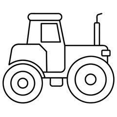Tractor editable stroke outline icon isolated on white background flat vector illustration.