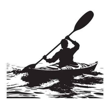 recommend clip art: Kayaking silhouette vector Rafting and Kayaking river kayak man silhouette logo