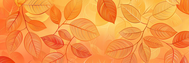 orange leaf background with a pattern of leaves