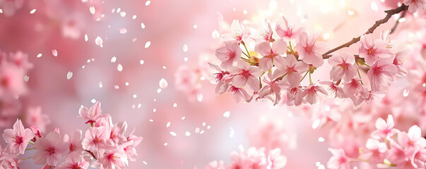 sakura flower graphic in a blurry background