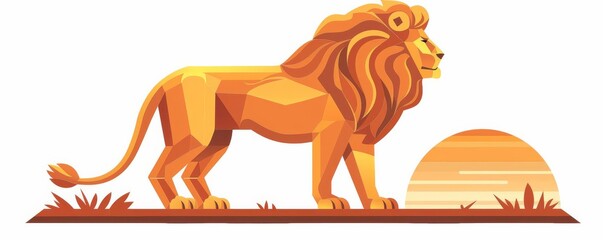 A minimalist clipart design of the Lion Capital of Ashoka, representing Indias National Emblem