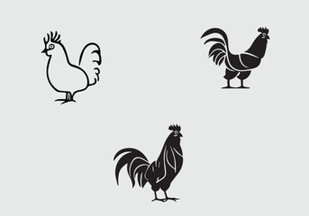 black cock icon illustration design EPS 10 And JPG