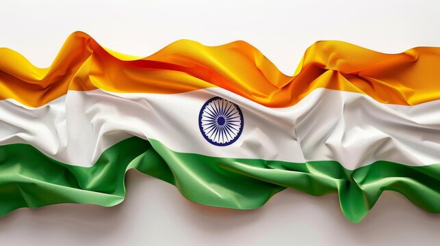 A simple clipart representation of the Indian flag, showcasing the tricolor design of saffron, white, and green