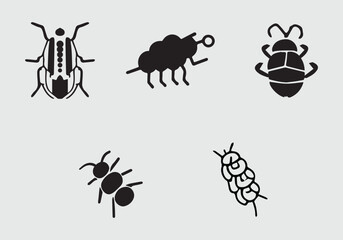 Minimal Black Aphids icon illustration design