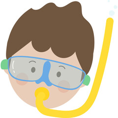 바다 물놀이 하는 어린이 얼굴