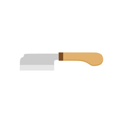Kamagata Kurimuki, Japanese kitchen knife flat design vector illustration isolated on white background. A traditional Japanese kitchen knife with a steel blade and wooden handle.