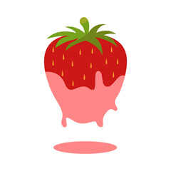 Chocolate Dipped Strawberries. Soft and Tasty Food. Isolated on White Background