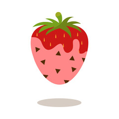 Chocolate Dipped Strawberries. Soft and Tasty Food. Isolated on White Background