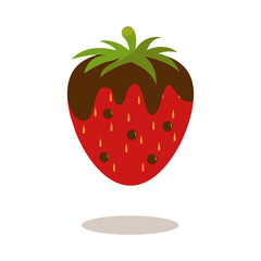 Obraz premium Chocolate Dipped Strawberries. Soft and Tasty Food. Isolated on White Background