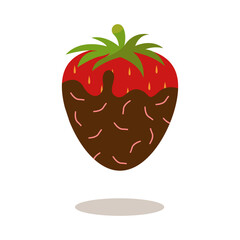Chocolate Dipped Strawberries. Soft and Tasty Food. Isolated on White Background