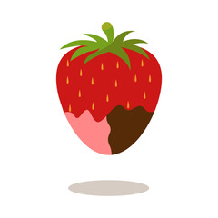 Chocolate Dipped Strawberries. Soft and Tasty Food. Isolated on White Background