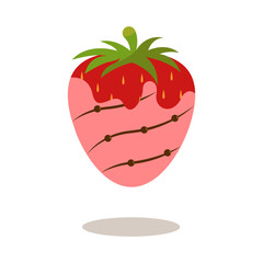 Chocolate Dipped Strawberries. Soft and Tasty Food. Isolated on White Background