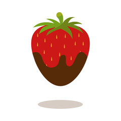 Chocolate Dipped Strawberries. Soft and Tasty Food. Isolated on White Background