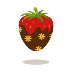 Chocolate Dipped Strawberries. Soft and Tasty Food. Isolated on White Background