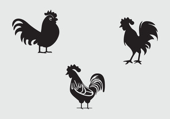 Minimal style black cock icon illustration design EPS 10 And JPG