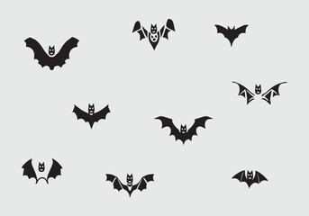 Minimal stylish Bat icon illustration design