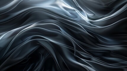 Fototapeta premium The image is a dark, abstract background with a shiny, liquid-like surface. It is reminiscent of a stormy sea or a turbulent night sky.