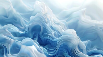 Obraz premium The image is a depiction of a blue and white abstract painting.