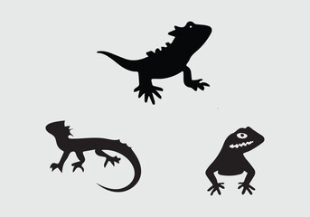 Minimal stylish Bearded Dragon icon illustration design