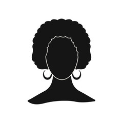 Black Women's History Month. Women's Day. Black Silhouette with Side Pose. Vector Illustration