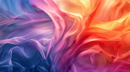 The image is an abstract painting with a colorful gradient of blue, purple, pink and orange hues.