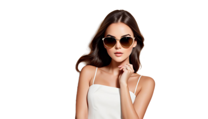 brunette model stylish fashion girl sunglasses aring woman red beauty sexy hot portrait head shot closeup gorgeous vogue goggles brown pose adult studio glamour luxury summer chic accessory cosmetic