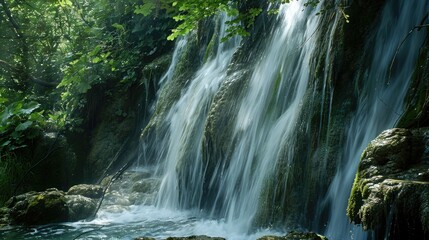 Fototapeta premium Scenic waterfalls at Plitvice Lakes