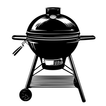 black charcoal grill on white background clip art preview