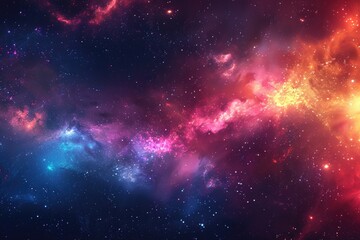 Cosmic nebula with vivid colors illustrating outer space beauty and the concept of exploration