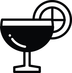 A glass with a slice of lemon on top