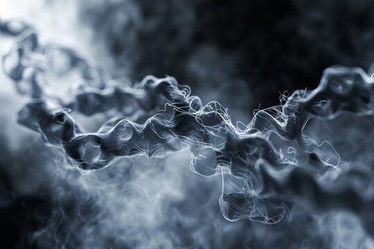 A highresolution view of polluted air, highlighting soot aggregates resembling microscopic chains, formed from the incomplete combustion of fuels