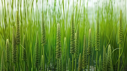 Fototapeta premium Medicinal herb known as Equisetum arvense also called field horsetail or common horsetail