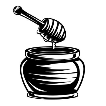honey dipper dripping into jar clip art preview