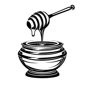 honey dipper dripping into jar clip art preview