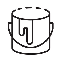 Bucket Art Paint Line Icon