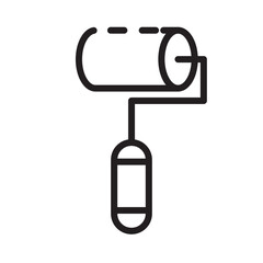 Design Paint Roller Line Icon