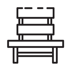 Bench Gym Locker Line Icon