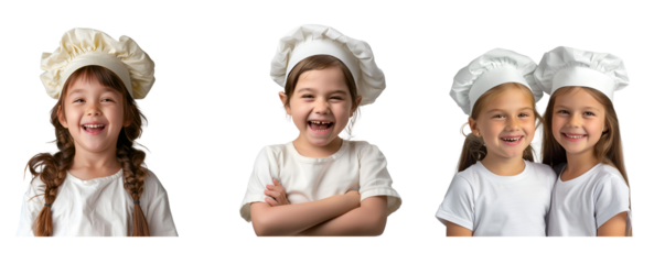 Portrait of children on transparent background
