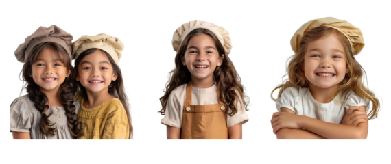 Portrait of children on transparent background
