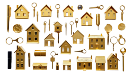 house golden concept estate unique property real search buying investment sale purchase home background gold conceptual residential marketing nobody owner symbol success finding seeker seek look for