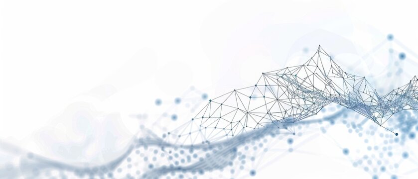 Dynamic Network Waves on Soft White Background.