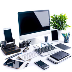 Fototapeta premium computer and laptop