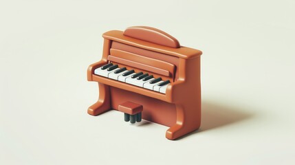 Miniature Orange Piano Model
