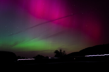 Polar lichter &uuml;ber deutschland am abend aufgenommen